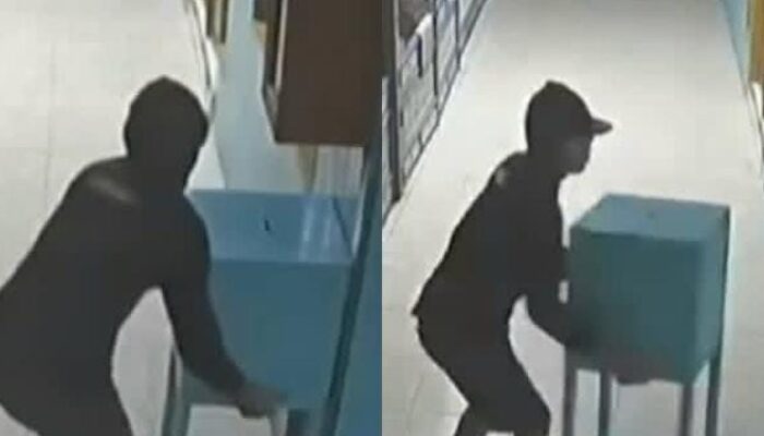 Viral! Aksi Pencurian Kotak Amal di Masjid Guntung Terekam CCTV